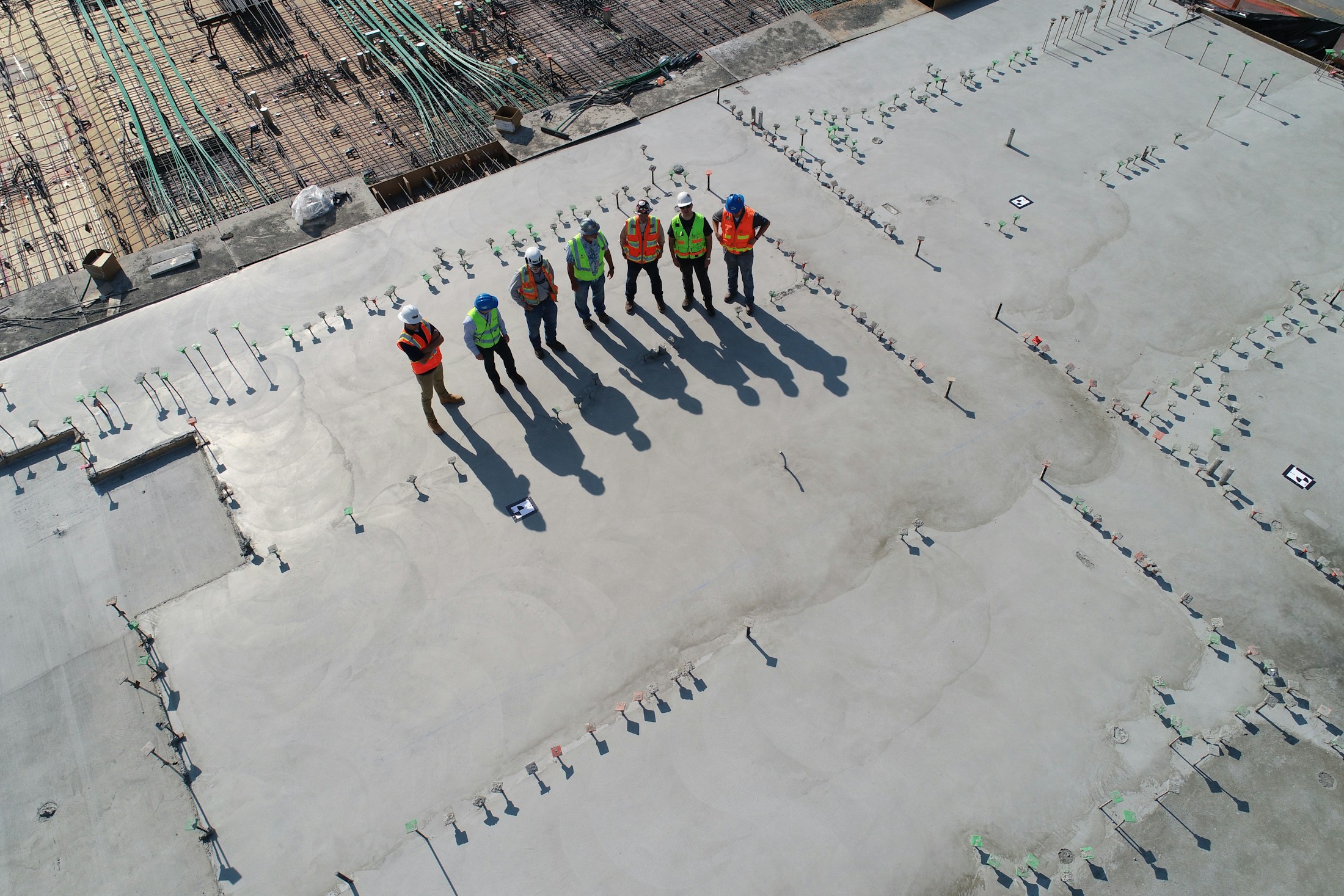 Construction workforce on an active site